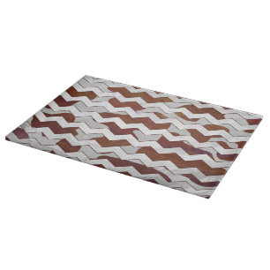 Chevron Cow Brown och White Print