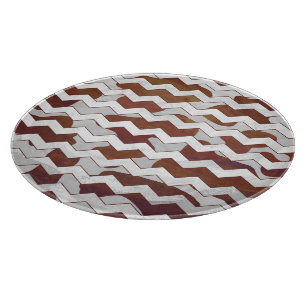 Chevron Cow Brown och White Print