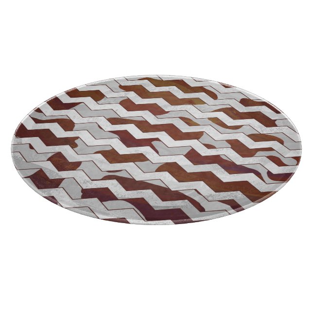 Chevron Cow Brown och White Print (Hörn)