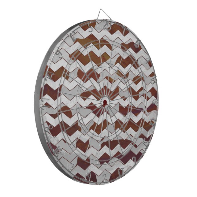 Chevron Cow Brown och White Print Darttavla (Vänstra Framsidan)