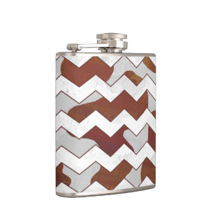 Chevron Cow Brown och White Print Fickplunta