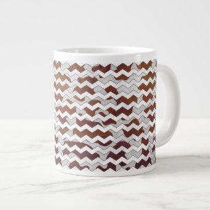 Chevron Cow Brown och White Print Jumbo Mugg