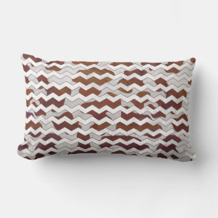 Chevron Cow Brown och White Print Lumbarkudde