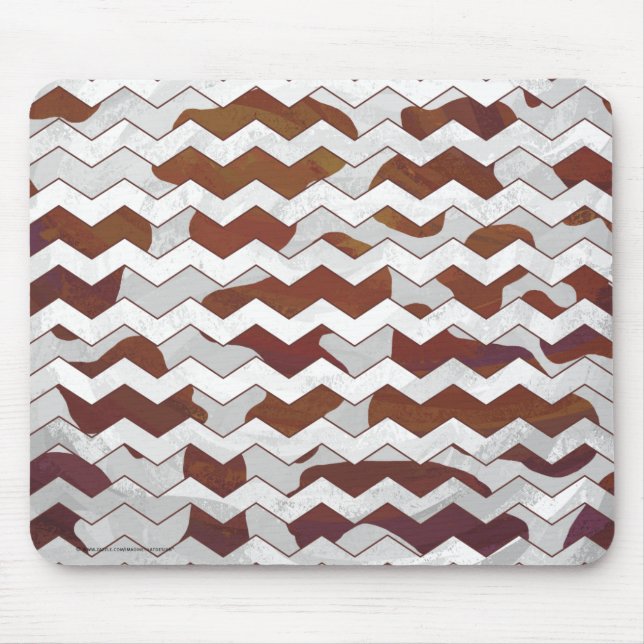 Chevron Cow Brown och White Print Musmatta (Framsidan)