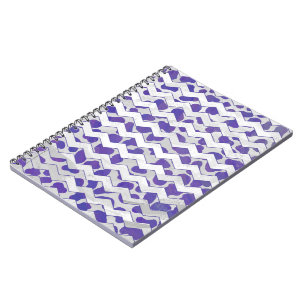 Chevron Dalmatian Lila and White Anteckningsbok Med Spiral