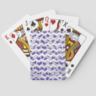 Chevron Dalmatian Lila and White Casinokort