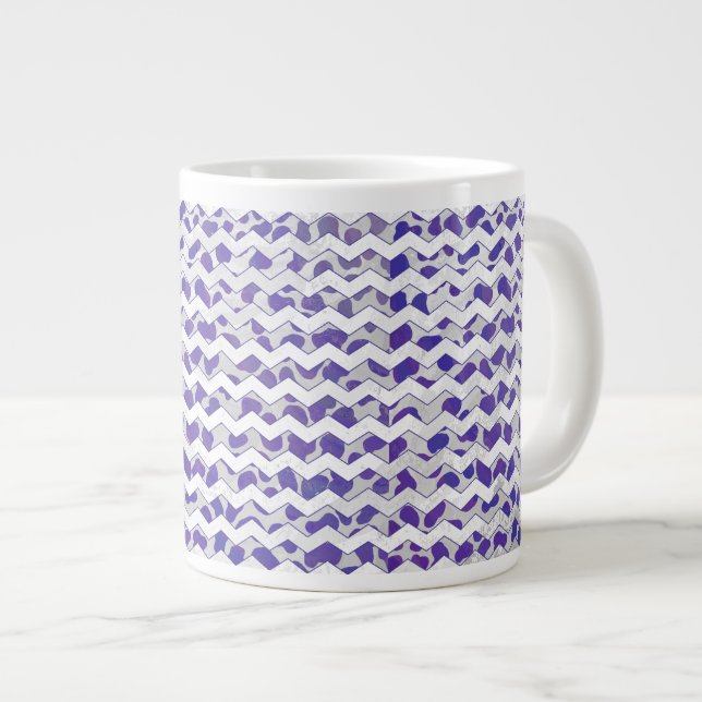 Chevron Dalmatian Lila and White Jumbo Mugg (Framsida höger)