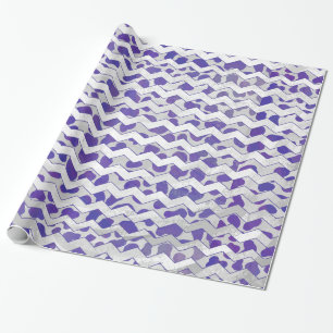 Chevron Dalmatian Lila and White Presentpapper