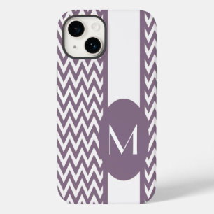 Chevron-design för lavender Elegant med monogram