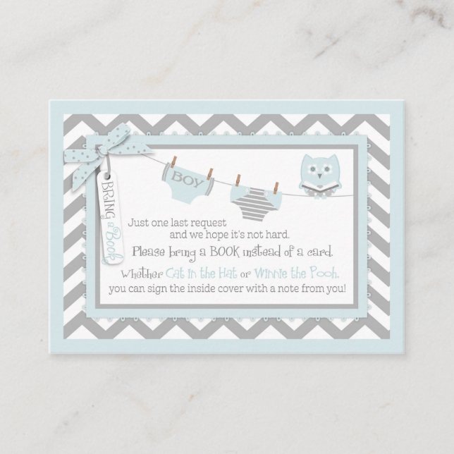 Chevron Diaper Tie Jumper Uggla, ta med ett Bok-ko Tilläggskort (Framsida)