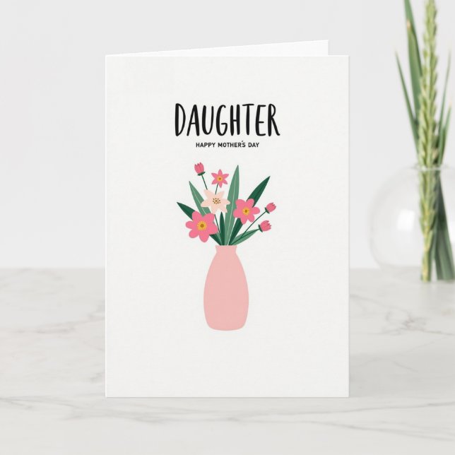 Chevron Dotter Blommig Mödrar Kort (Framsida)