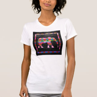 Chevron Elephant Mönster on Wood T Shirt