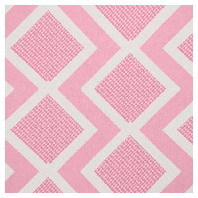 Chevron Fabric rosa and White Argyle Print Chevron Tyg (Provkarta)