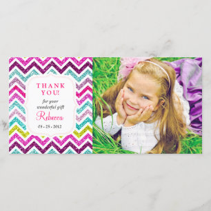 Chevron Faux Glitter Rainbow Tack Kort