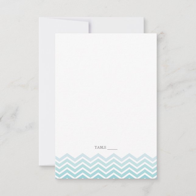 Chevron FOLDABLE Place Cards - Aqua Inbjudningar (Framsida)
