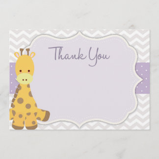 Chevron Giraffe Baby Shower - tack för ditt kort
