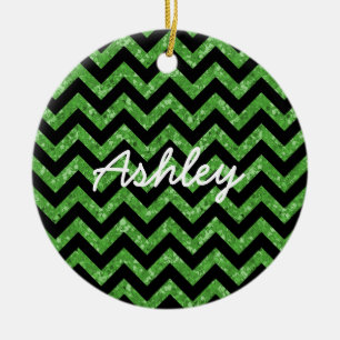Chevron Glitter ser ornament ut