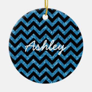 Chevron Glitter ser ornament ut