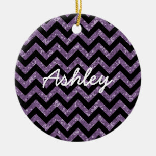 Chevron Glitter ser ornament ut