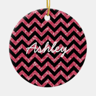 Chevron Glitter ser ornament ut