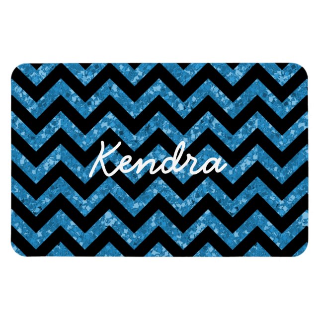 Chevron Glitter Titta på Premium Magnet (Horisontell)