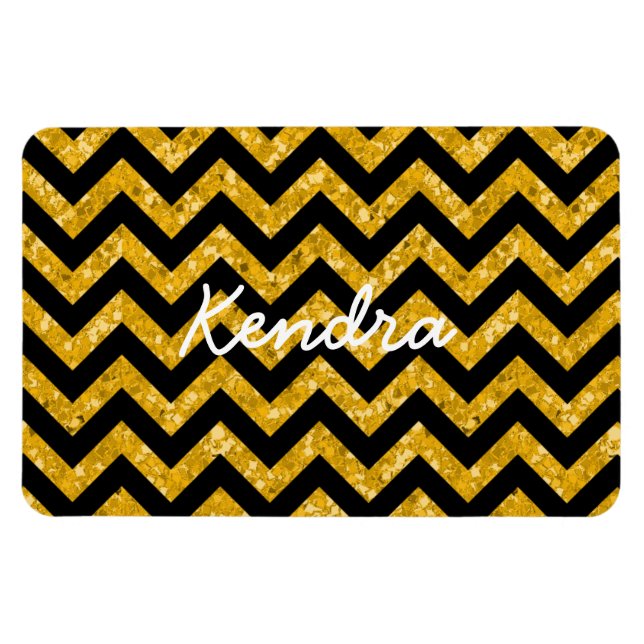 Chevron Glitter Titta på Premium Magnet (Horisontell)