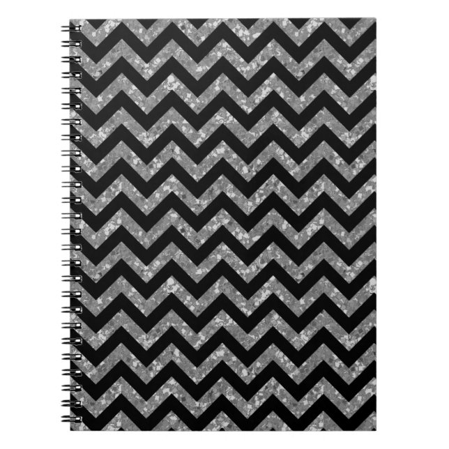 Chevron Glitter-utseende - bärbar dator Anteckningsbok Med Spiral (Framsidan)