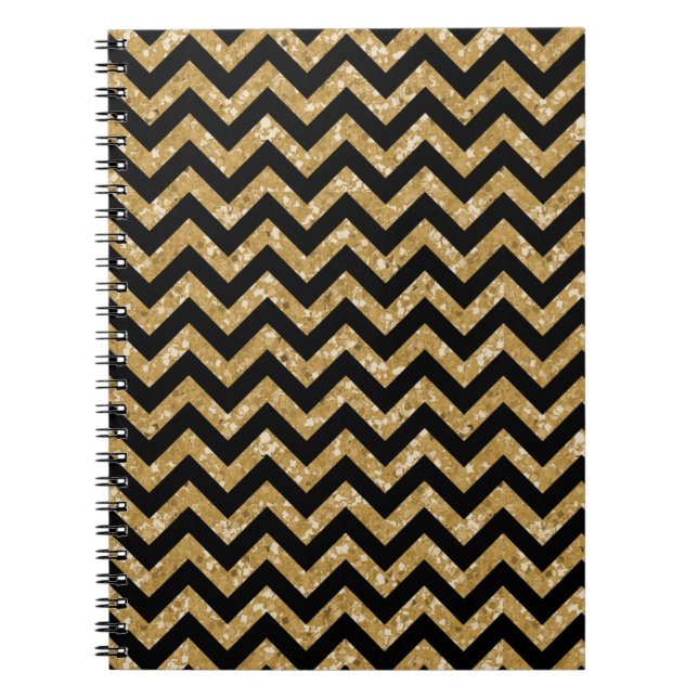 Chevron Glitter-utseende - bärbar dator Anteckningsbok Med Spiral (Framsidan)