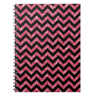 Chevron Glitter-utseende - bärbar dator Anteckningsbok Med Spiral