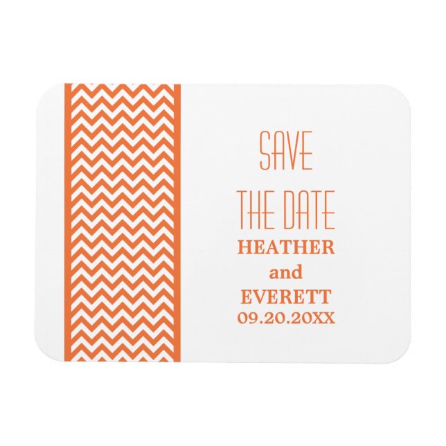 Chevron Gräns Spara datum magneter, Orange Magnet (Horisontell)