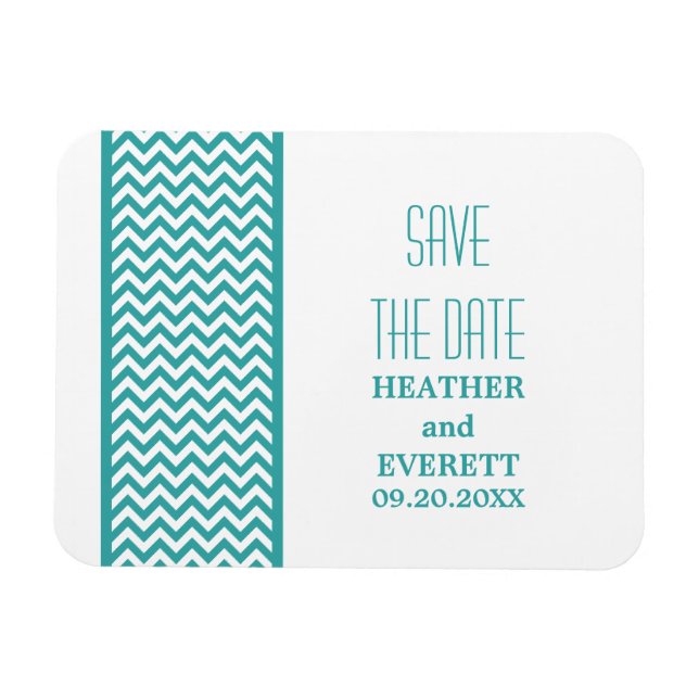 Chevron Gräns Spara datum magneter, Teal Magnet (Horisontell)