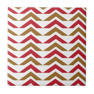 Chevron Grönt Red Chevron Geometric Mönster Kakelplatta