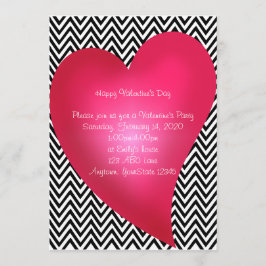 Chevron Heart Valentines Dag-inbjudan Inbjudningar