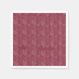 Chevron Herringbone Mönster Luxurious Red Pappersservett