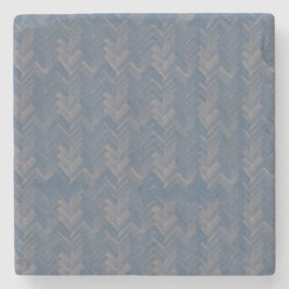 Chevron Herringbone Mönster Retro Blue Stenunderlägg