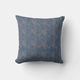 Chevron Herringbone Watercolor Mönster Retro Blue Kudde