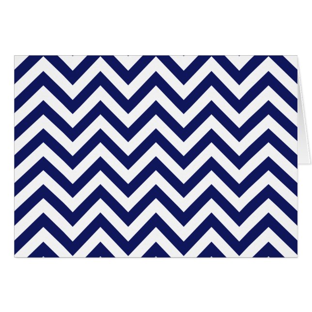 Chevron i Blue och White Hälsningskort (Framsidan Horizontal)