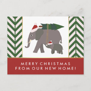 Chevron jul Elephant Pair Nyare adress Helg Vykort