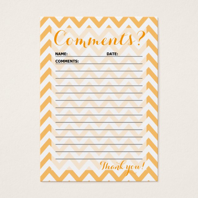 Chevron-kommentarkort för kund visitkort (Framsidan)