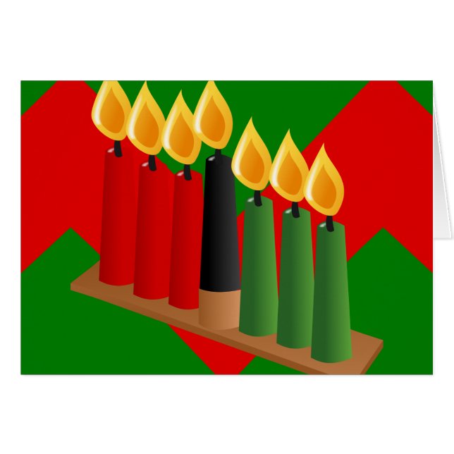 chevron kwanzaa hälsningskort (Framsidan Horizontal)