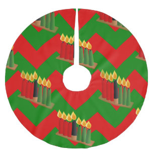 chevron kwanzaa julafton julgran skirt julgransmatta borstad polyester