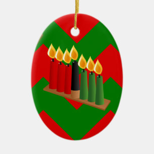 chevron kwanzaa julgransprydnad keramik