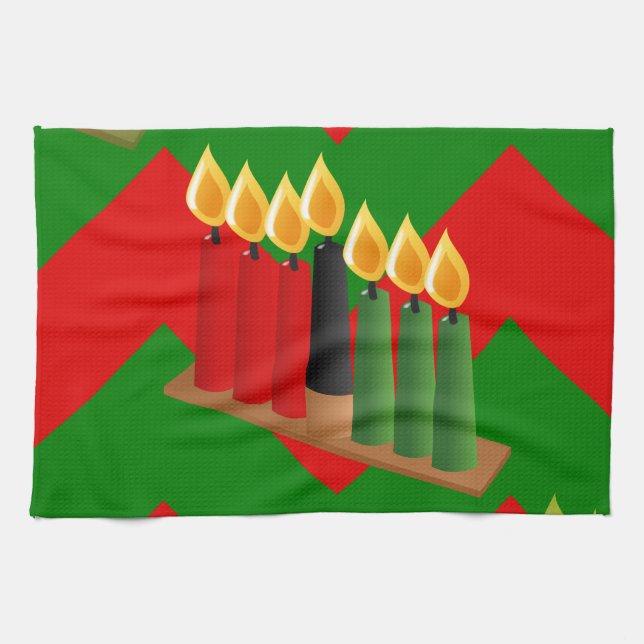 chevron kwanzaa kökshandduk (Horisontell)