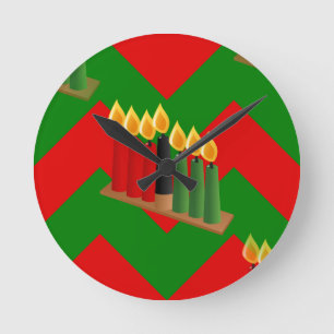 chevron kwanzaa rund klocka