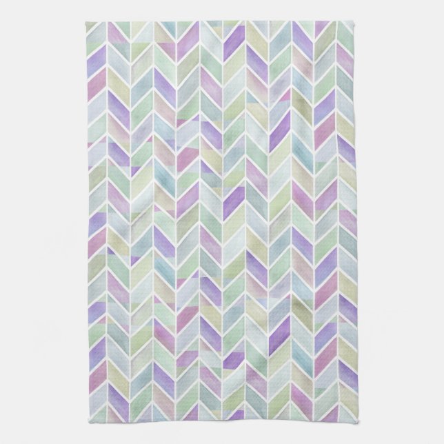 Chevron Lavender Lime Kökshandduk (Vertikal)