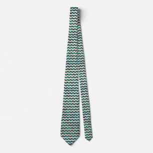 Chevron Leopard Brown och Teal Print Slips