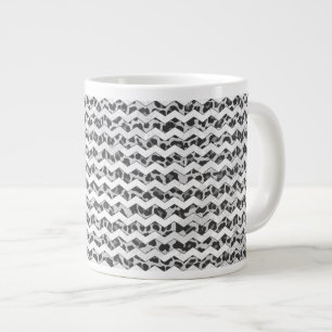 Chevron Leopard Grått och Light Grått Print Jumbo Mugg
