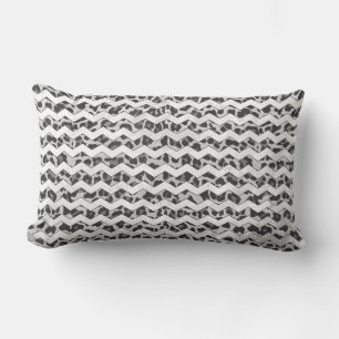 Chevron Leopard Grått och Light Grått Print Lumbarkudde