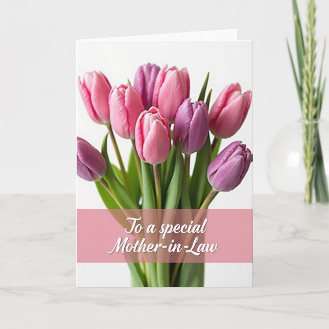 Chevron Lila Blomma Kort (Framsida)