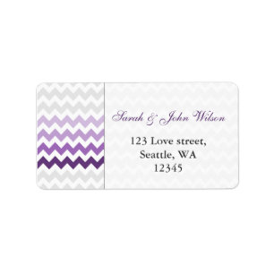 Chevron lila Ombre-adressetikett Adressetikett